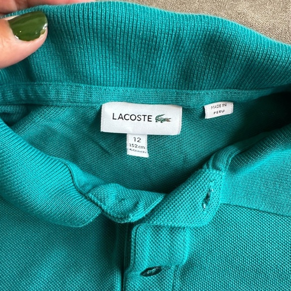Lacoste Kids Polo Shirt in Aqua - Picture 2 of 8